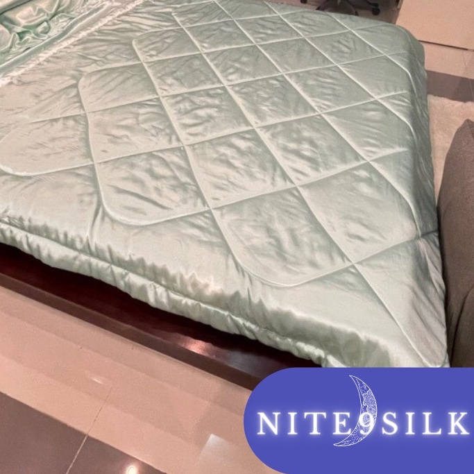 Bộ Chăn Ga Gối Lụa Cao Cấp Set 5 Món Chăn Ga Gối Lụa Thoáng Mát, Mềm Mại, Màu Xanh Mint - Nite9 Silk | BigBuy360 - bigbuy360.vn