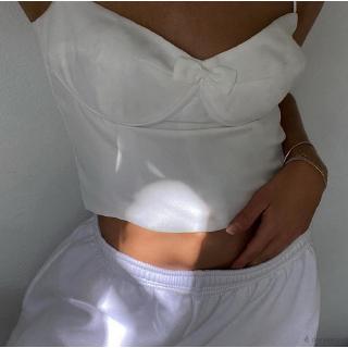 D❃♪Dây đeo vai có thể điều chỉnh nơ gợi cảm dành cho nữ Áo trắng