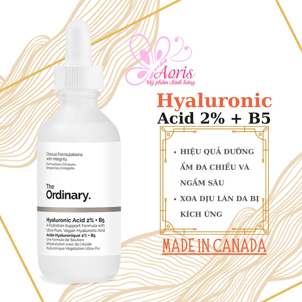 [CANADA- Full Bill] Tinh Chất Dưỡng The Ordinary Hyaluronic Acid 2% + B5 60ml