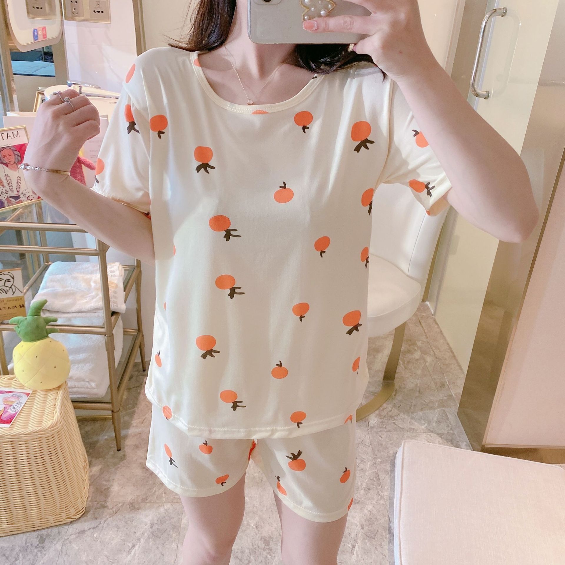 Bộ Đồ Ngủ Pijama Ngắn Tay Thời Trang Mùa Hè Cho Nữ