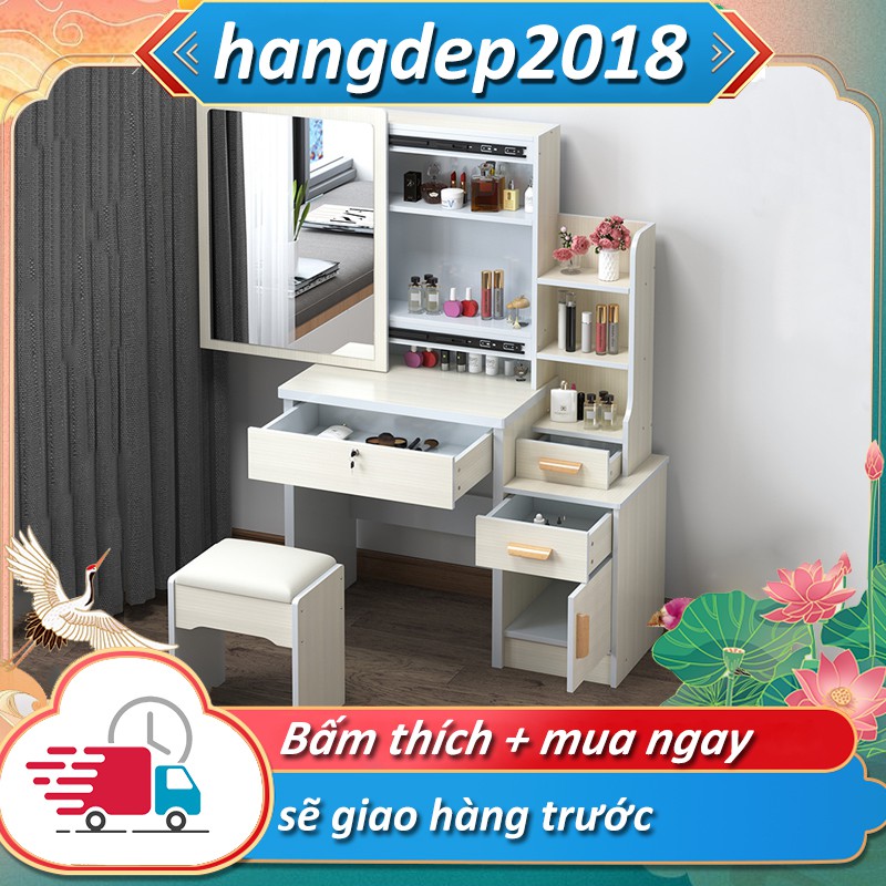 Bàn trang điểm bắc âu ngăn kéo lệch，thời trang đơn giản hiện đại tủ lưu trữ đa năng Bàn trang điểm đơn giản bằng gỗ YB12