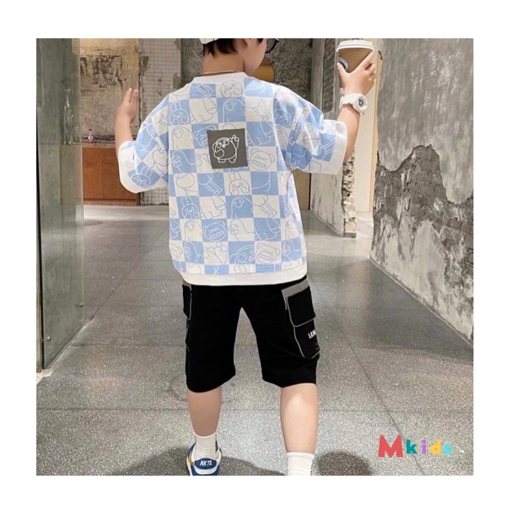 Đồ bộ bé trai mùa Hè thun cotton cao cấp mềm mịn mát cho bé 23kg đến 53kg