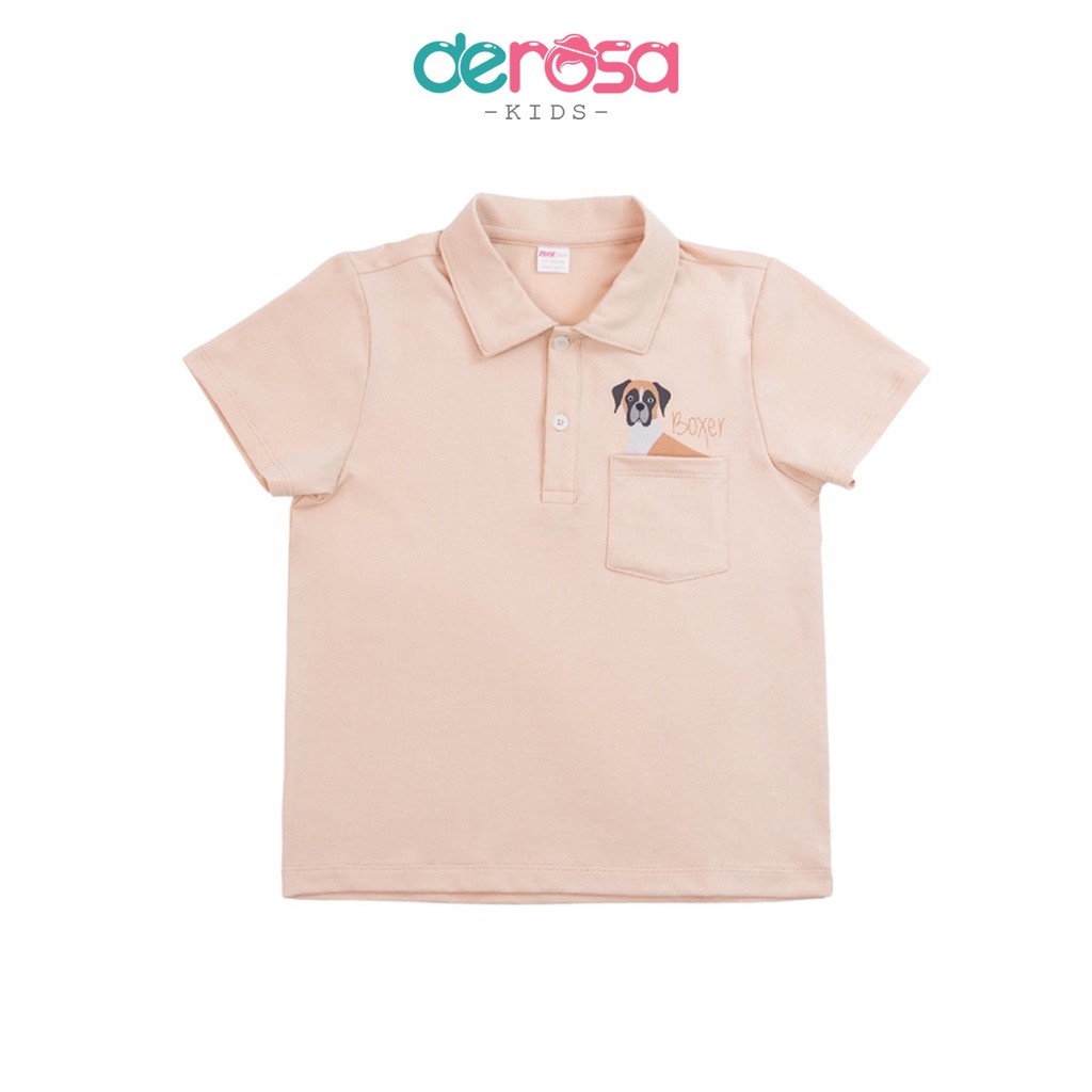 Áo thun cho bé DEROSA KIDS áo polo cổ trụ bé trai từ 0 - 3 tháng