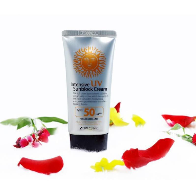 Kem chống nắng [Dùng Là Mê -Hàng Auth] Kem chống nắng 3W Clinic Intensive UV Sunblock Cream SPF 50 PA+++ 70ml