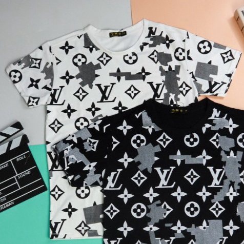 ÁO THUN NAM HOA TIẾT PHỐI MÀU LOANG ĐẸP TINH TẾ  CHẤT THUN COTTON CO GIẢN CÓ HAI MÀU ĐEN TRẮNG