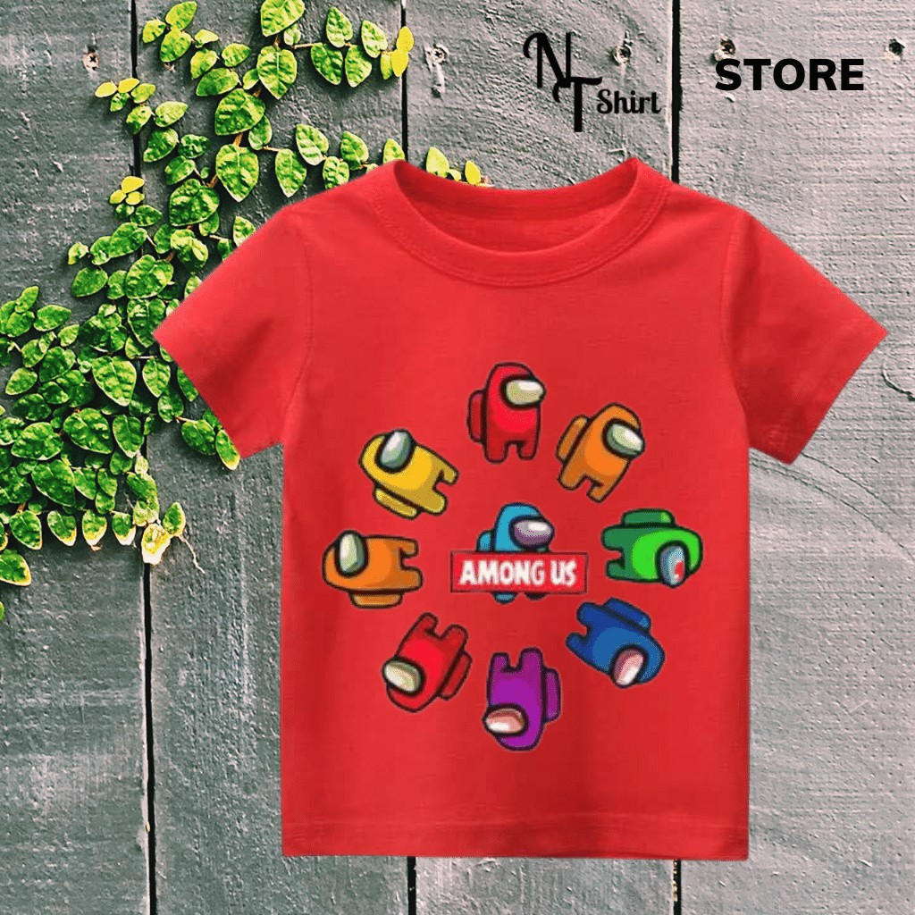 Áo thun bé trai và bé gái, Áo phông trẻ em in hình Game Among US, Áo cotton xịn mặc mát thoải mái NTshirt 03