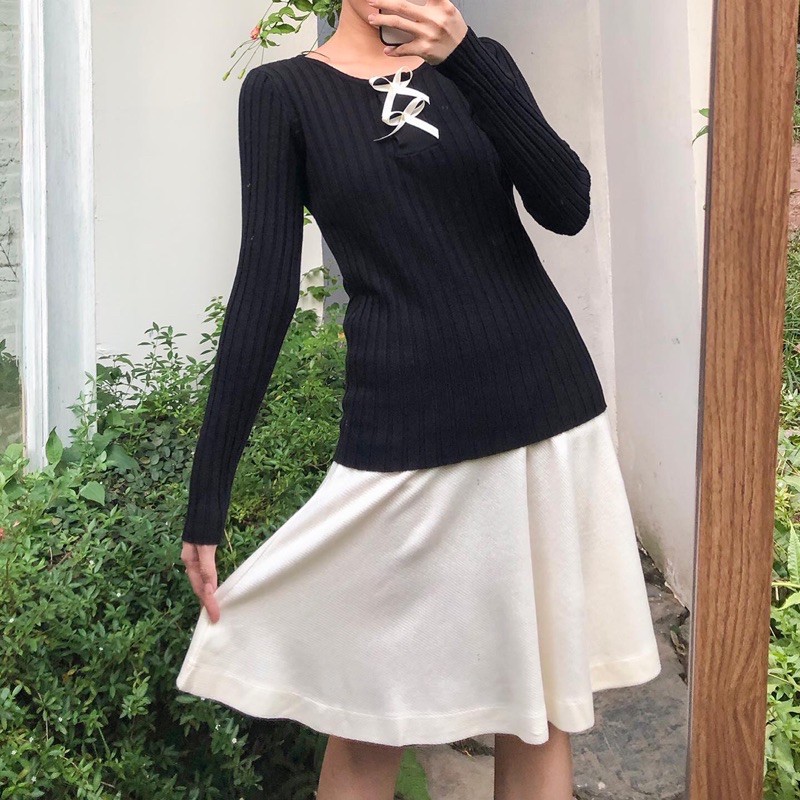 Áo len dài tay Janet (với 2 nơ xinh) | BigBuy360 - bigbuy360.vn