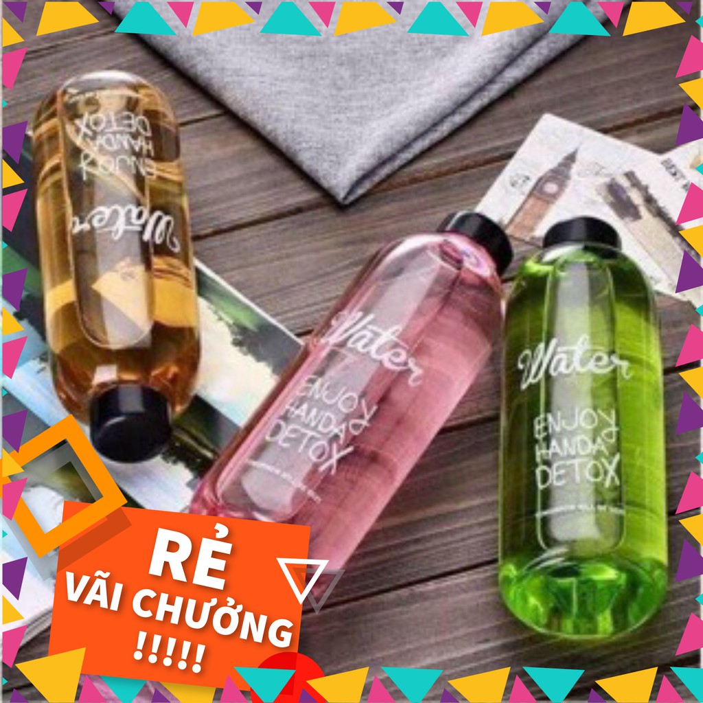 (siêu sale) Bình Nước Nhựa Detox PONG DANG 1000ml Tặng Kèm Túi Vải Vintage Siêu Tiện Lợi