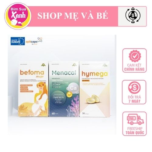 Combo Vitamin và khoáng chất thai kỳ APLICAPS [BEFOMA + MENACAL + HYMEGA]