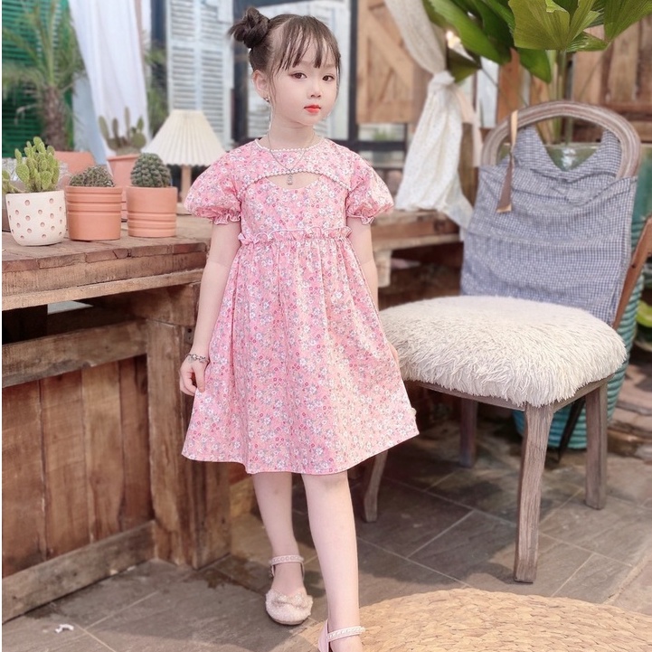 Váy cho bé đầm hoa ren ngọc siêu xinh cho bé từ 8-42 kg