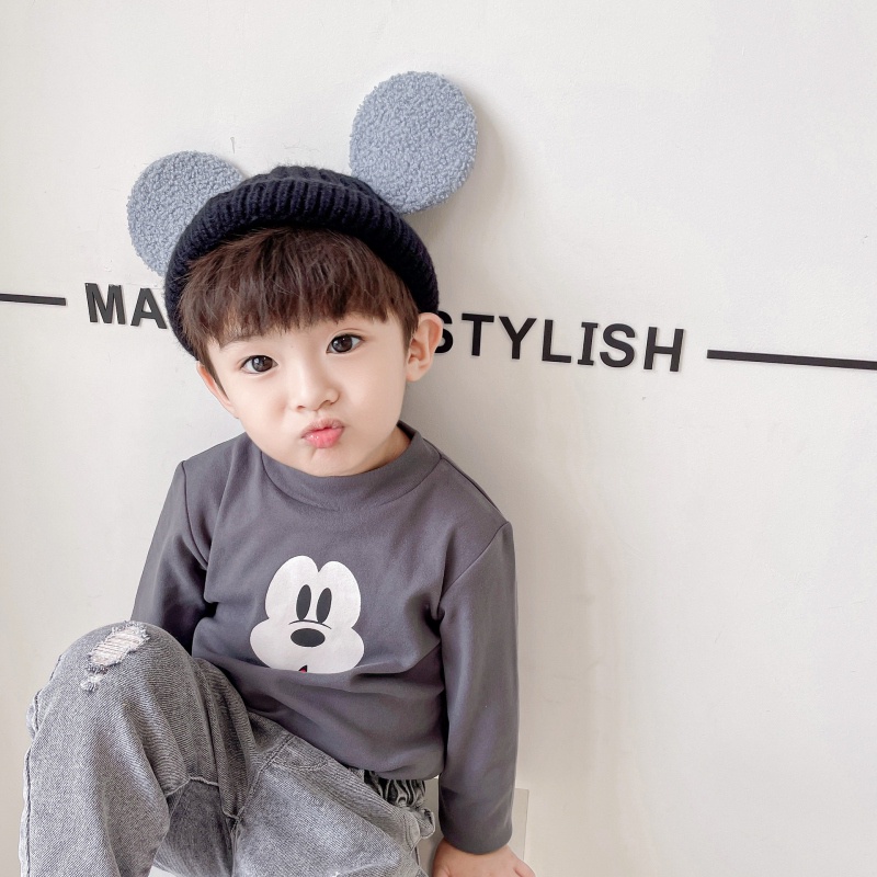 Áo Nhung Cổ Lọ In Họa Tiết Hoạt Hình Cho Bé