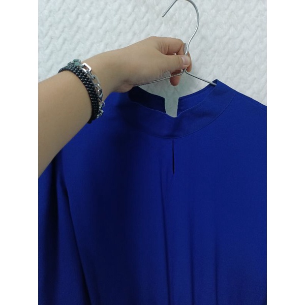 Đầm voan xanh coban