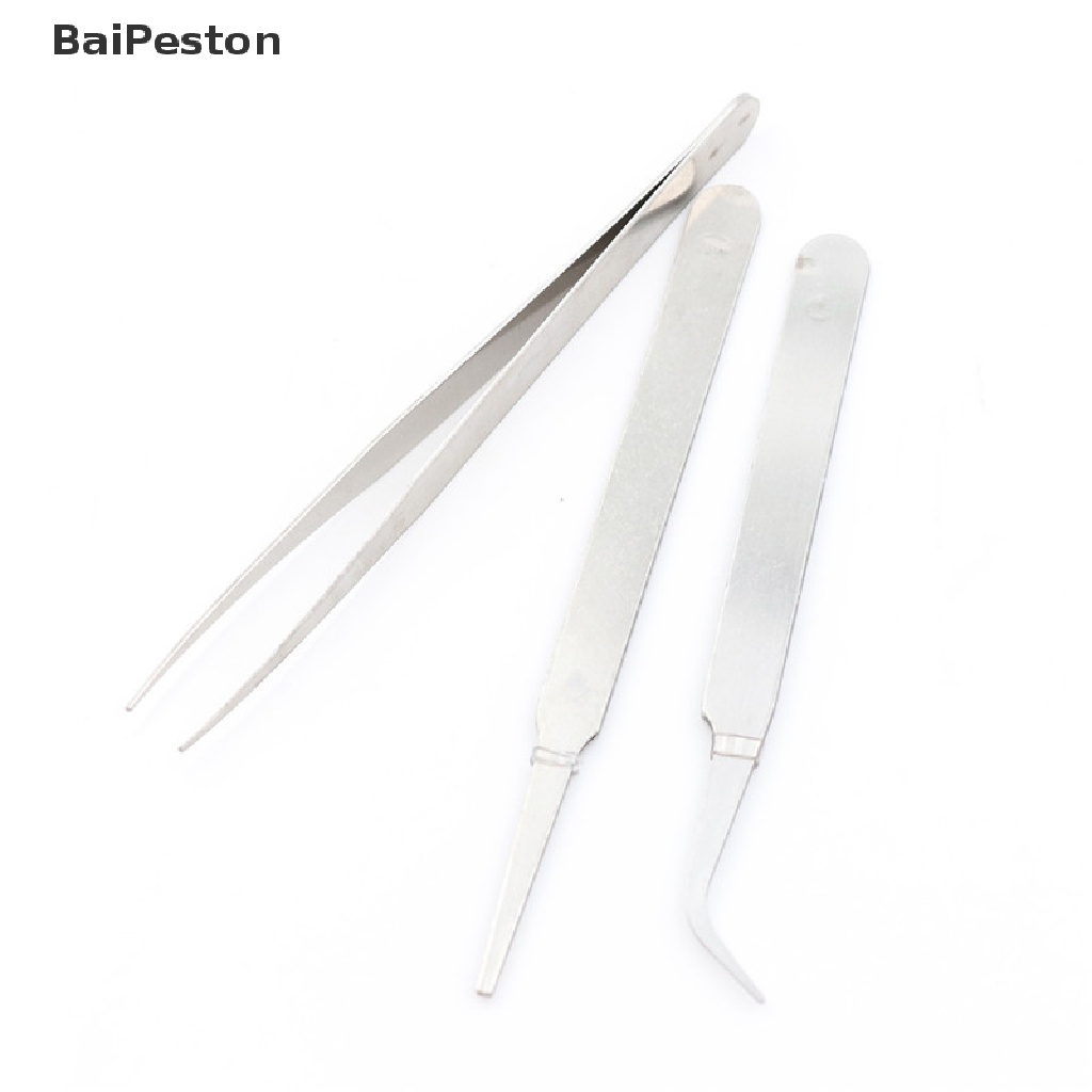 Set 3 Nhíp Sửa Chữa Điện Tử Bằng Thép Không Gỉ DIY ♨Nóng Bỏng