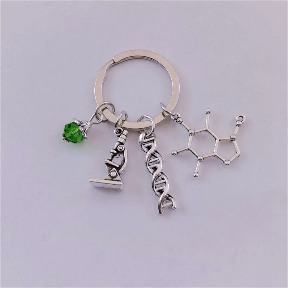 Móc khóa gắn kính hiển vi DNA Anatomy Neuron dùng trang trí túi xách