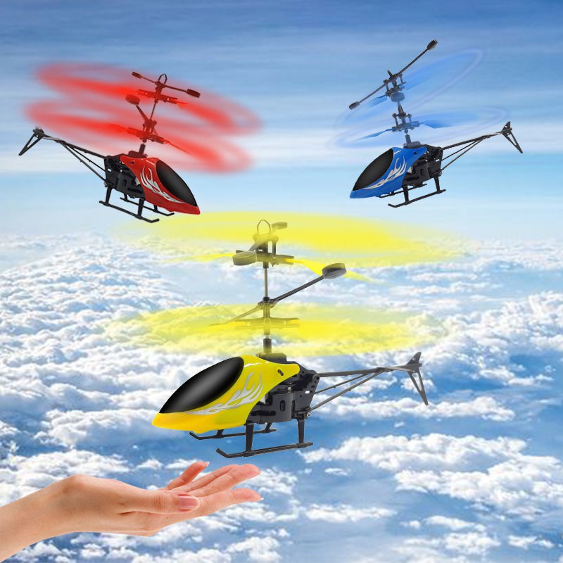 ✁Máy bay trực thăng điều khiển từ xa chống rơi có thể sạc lại đồ chơi trẻ em cảm ứng cho cậu bé Quà tặng không ngườ