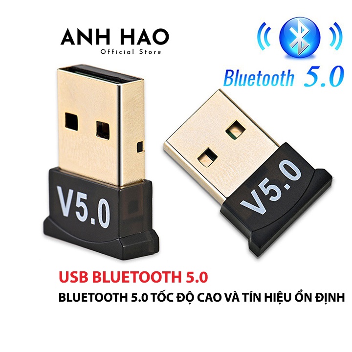 USB Bluetooth 5.0 Dongle CSR, thu phát bluetooth tốc độ cao tín hiệu ổn định Cho PC và Laptop