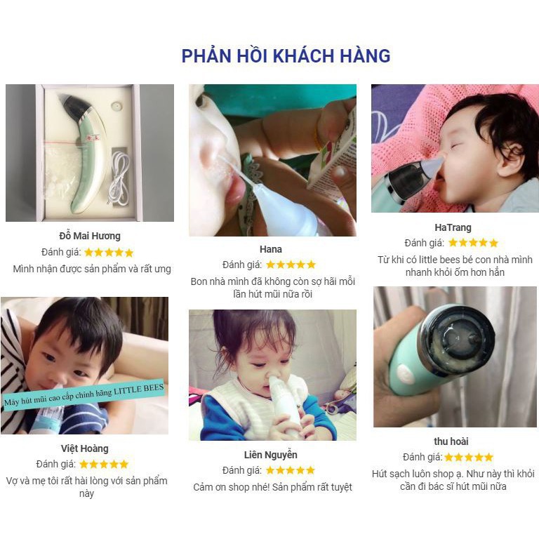 [Hàng Chính Hãng] Máy hút mũi thông minh Little Bess 5 chế độ, máy hút mũi cầm tay tự động cao cấp cho bé - BH 12 tháng