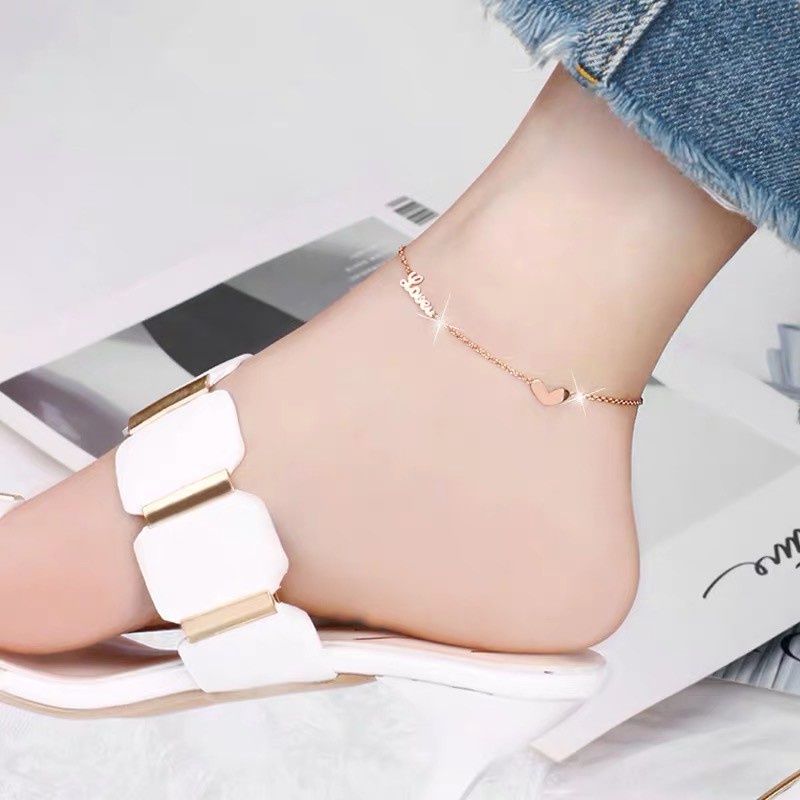 Lắc Chân Bằng Thép Không Gỉ Thiết Kế Đơn Giản Tinh Tế Phong Cách Mới Cho Nữ
