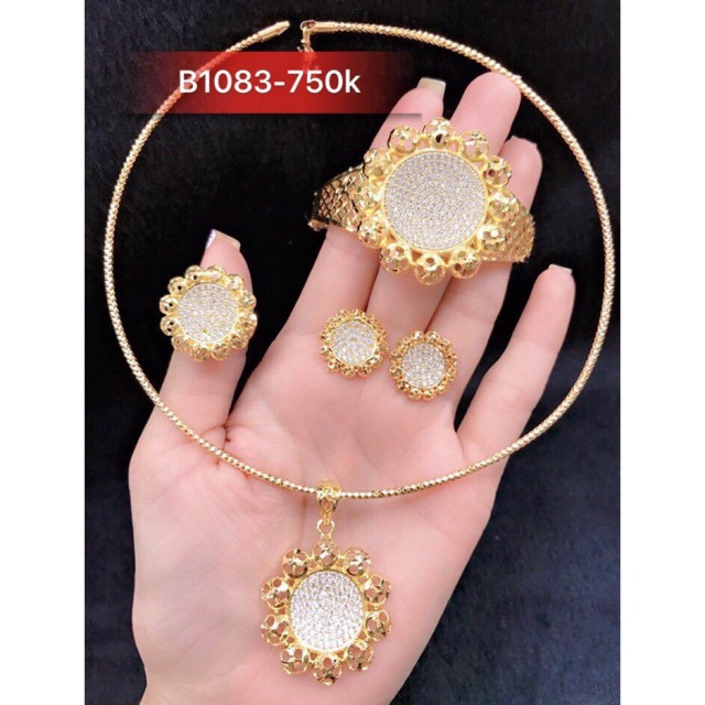 Bộ trang sức xi mạ vàng 18k cao cấp B1083 Phát Lộc