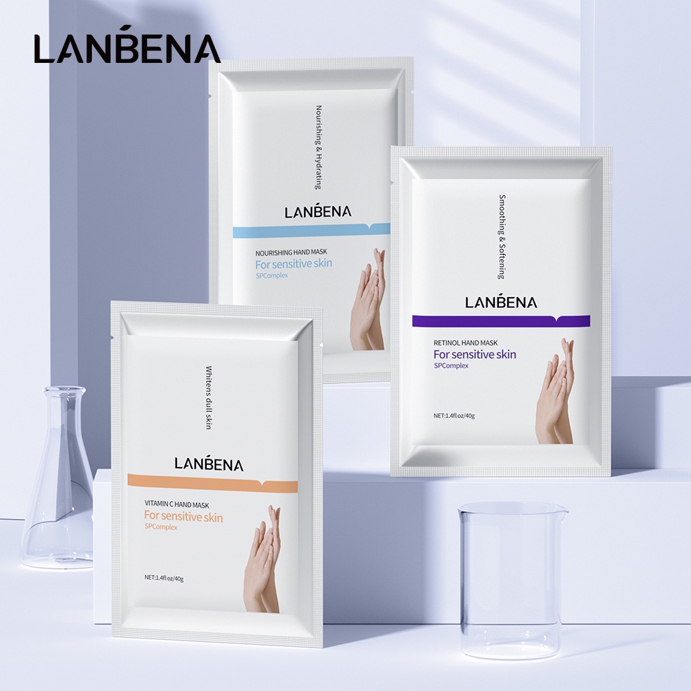 Mặt nạ dưỡng tay LANBENA dạng lột vitamin C retinol làm trắng dưỡng ẩm chống nếp nhăn chống lão hóa - vibesvietnam