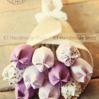 Bó 10 hoa tulip vải Handmade