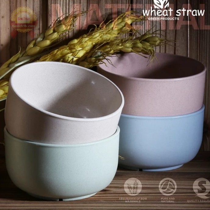 Bát ăn cơm cao cấp nhựa lúa mạch chịu nhiệt kháng khuẩn nhiều màu
