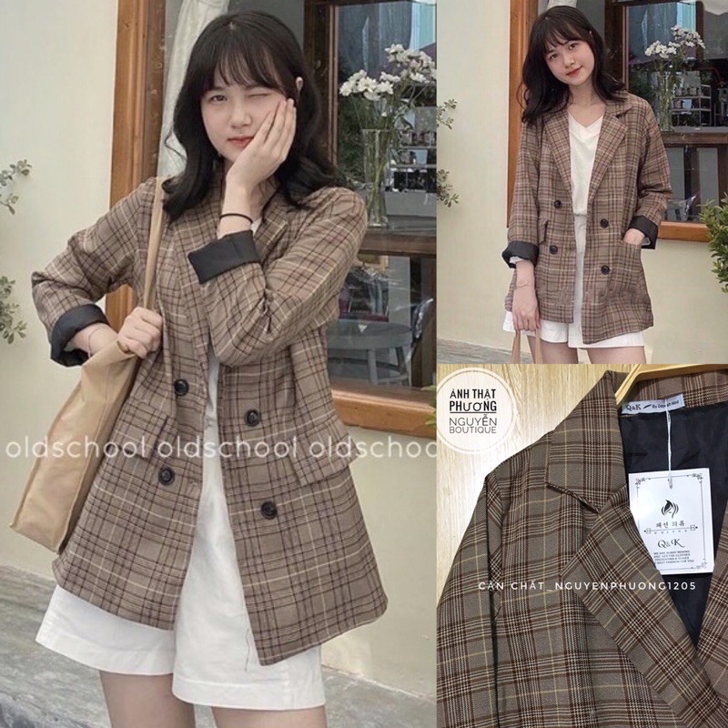 Áo blazer túi hộp hiện đại hai lớp phong cách ulzzang Hàn thanh lịch | BigBuy360 - bigbuy360.vn
