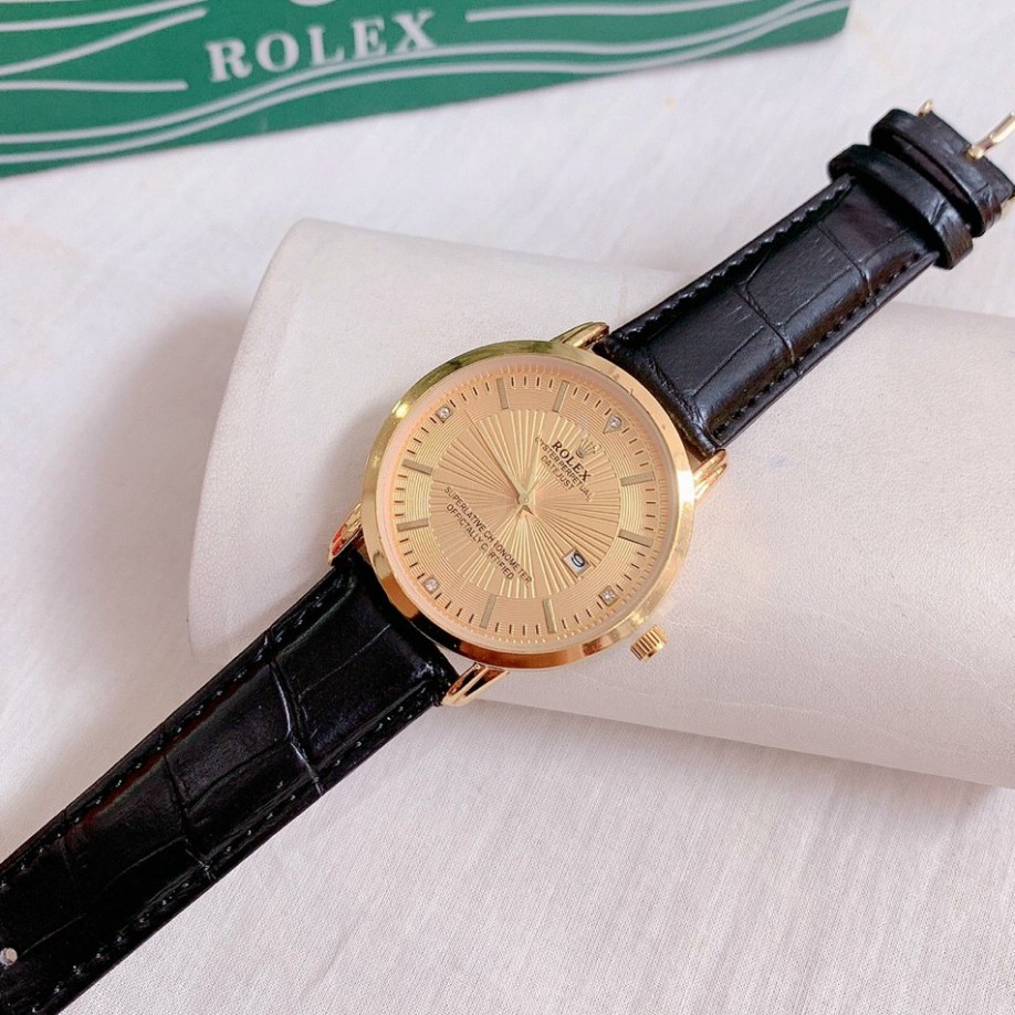 Đồng hồ Nam Rolex dây da mềm, thẻ bảo hành 12 tháng - Dong.ho.rolex