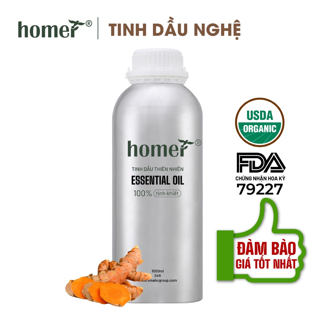 Tinh dầu Nghệ Homer 500ML/ 1L -  Curcuma Longa  Essential Oil  - đạt chuẩn chất lượng kiểm định