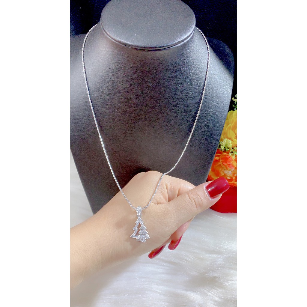 Dây chuyền nữ cây thông mạ bạch kim cao cấp P59
