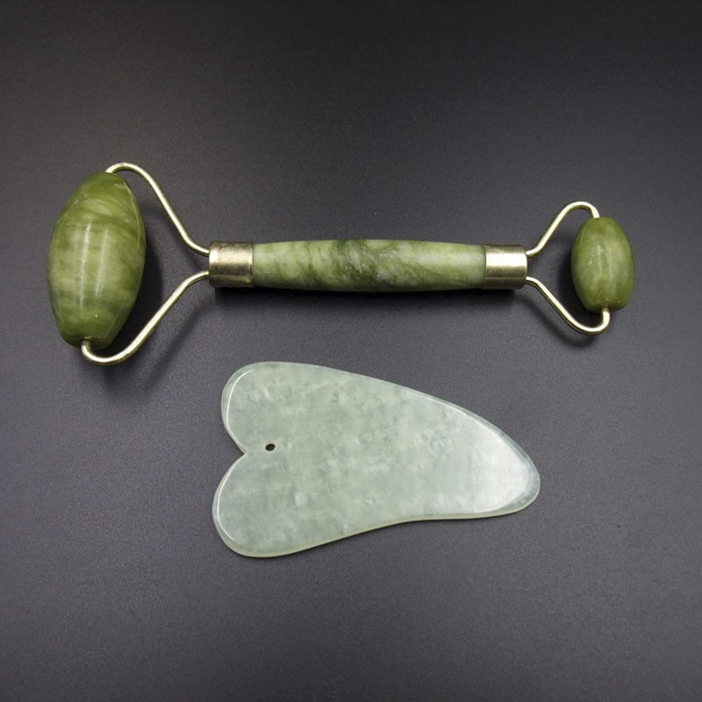 Set đá guasha ngọc bích massage mặt và cơ thể hỗ trợ nâng cơ chuyên dùng