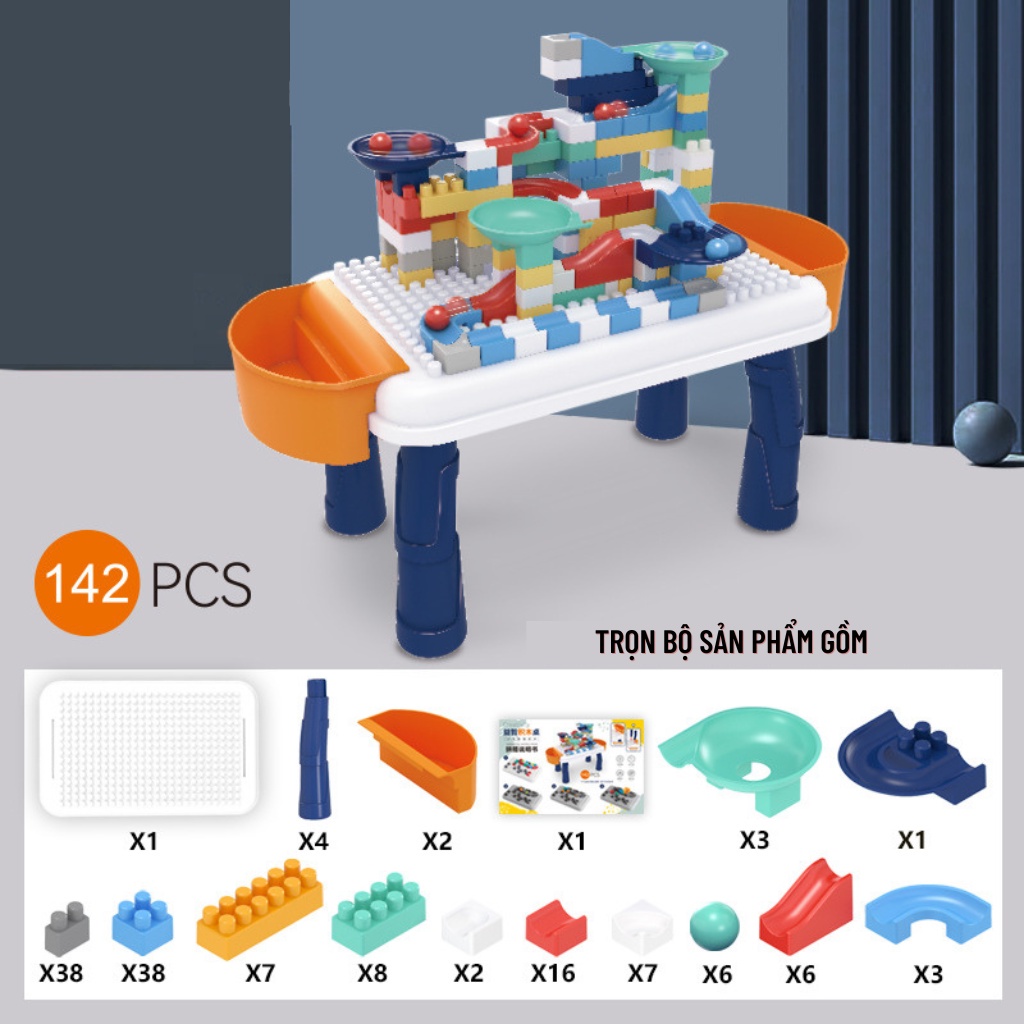 Bộ bàn Lego, đồ chơi xếp hình, lắp ráp lego, bàn bóng trượt, giúp bé phát triển tư duy