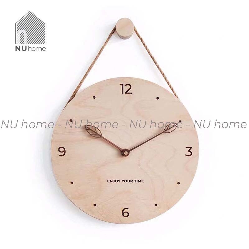 nuhome.vn | Đồng hồ gỗ treo tường phong cách tối giản 🎏 FREESHIP🎏sản phẩm đầy đủ pin, dây móc treo