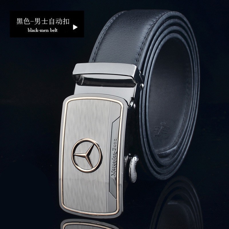 Thắt Lưng Da Thật Khóa Hợp Kim Titan Tự Động In Logo Mercedes Amg Thời Trang Cho Nam
