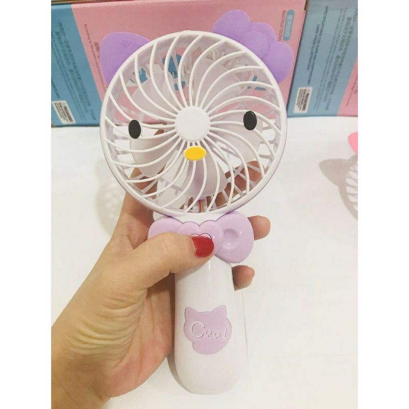 Quạt tích điện usb mini có đèn Led Helo kitty 1183