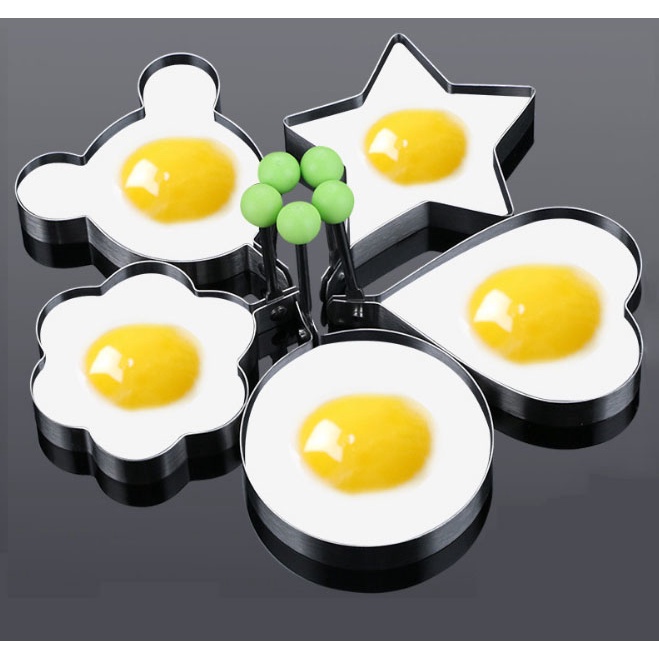 Khuôn chiên đúc trứng làm bánh tạo hình cơm đa năng inox nhiều hình-Tặng màn bọc có chun