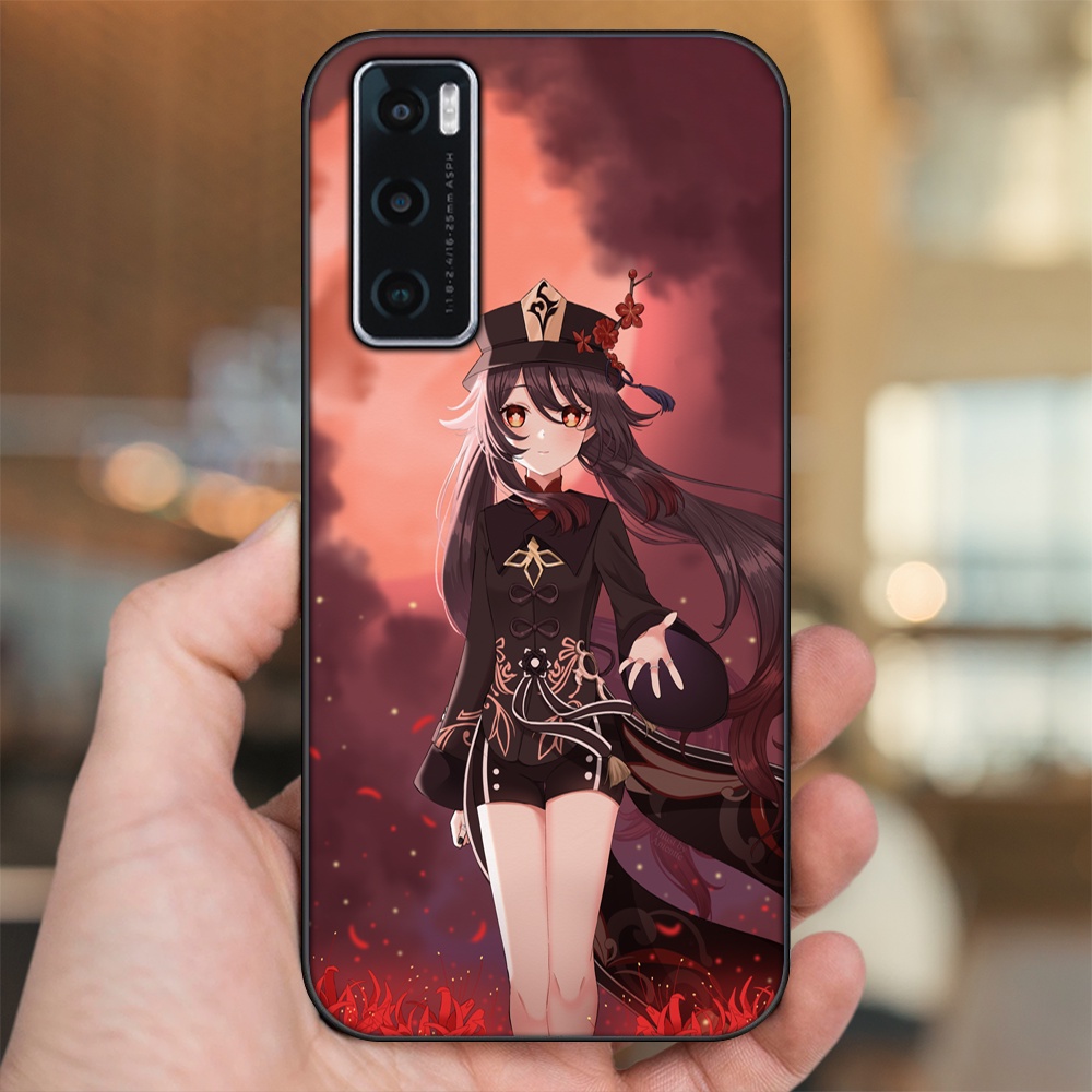 Ốp lưng Vivo V20 SE viền đen in hình Hutao Genshin Impact