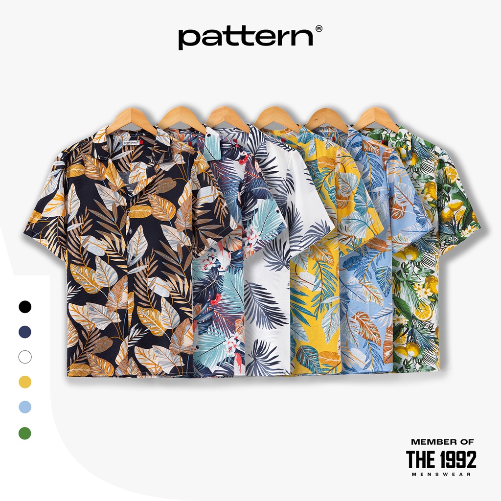 Áo sơ mi họa tiết PATTERN Cuban shirt hoa lá đi biển PA011