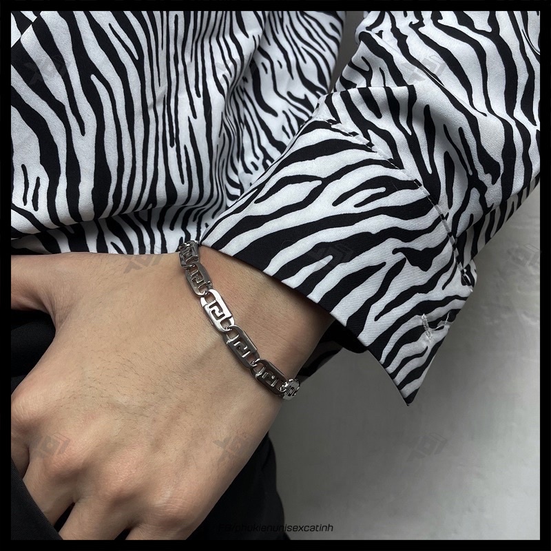 Vòng Tay Thép Titan Không Gỉ Phong Cách Đường Phố Âu Mỹ Unisex Cá Tính