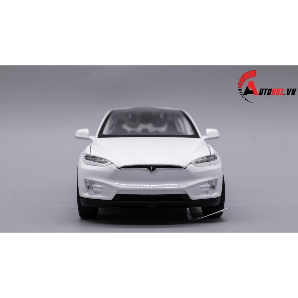 MÔ HÌNH XE TESLA X90 WHITE 1:32 HUAYI ALLOY 7652