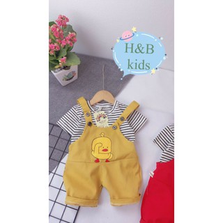 Set yếm kaki hình vịt cho bé