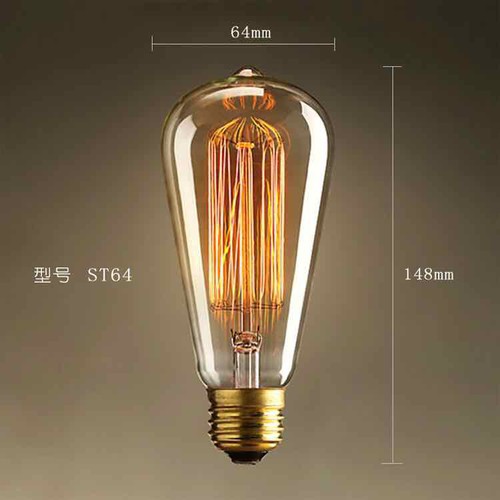 Bóng đèn edison sợi đốt 40w vàng