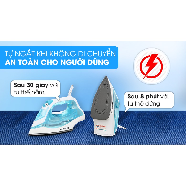 Bàn ủi hơi nước Sunhouse SHD2065 1600W, bàn là hơi nước cầm tay cao cấp Bảo hành chính hãng