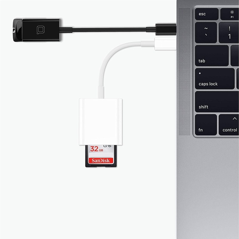 Đầu Đọc Thẻ Nhớ SD / MicroSD Sang USB C 3 Tương Thích Với samsung Galaxy S10 / S9, Surface Book 2 huawei