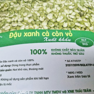 Đậu xanh cà còn vỏ 1kg