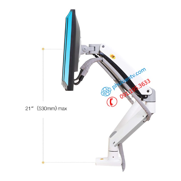 [Đen Và Trắng] Giá Treo Hai Màn Hình NB F195A 22 - 32 Inch - Tay Treo Màn Hình Kép F195A Mới Nhất
