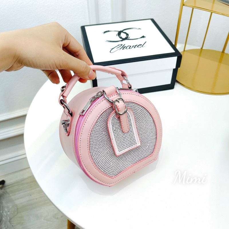 Túi cốp tròn đính đá đeo chéo qc❣️Freeship❣️