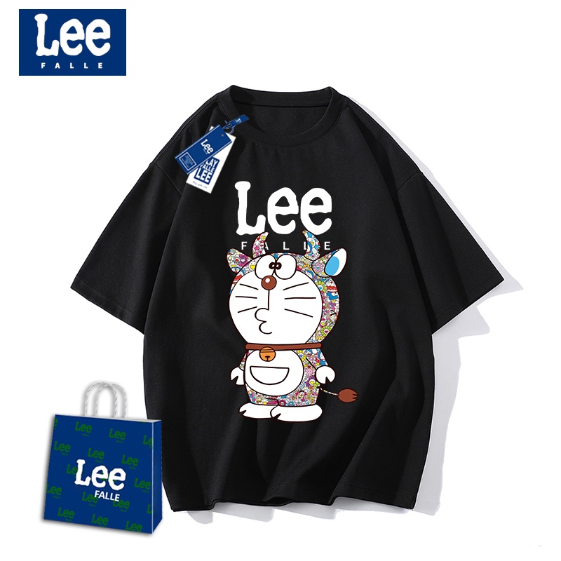 Outlets LEEfalle Áo Thun Cặp Đôi Họa Tiết Hoạt Hình Doraemon Dễ Phối Đồ
