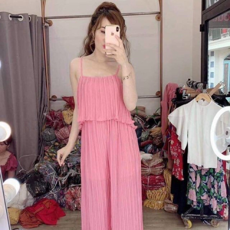 [Siêu hót]Jump dài dập ly ống rộng hai dây kèm hình thật và video.