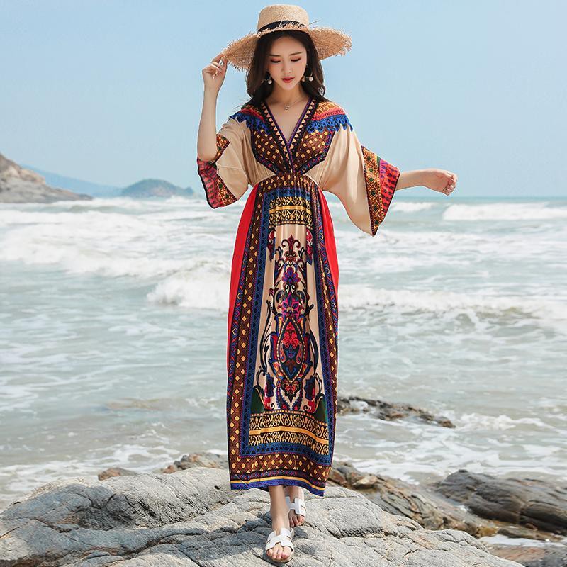 Đầm Đi Biển Size Lớn Phong Cách Thái Lan